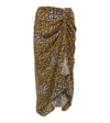 Isabel Marant Étoile Azaria Floral Print Ruched Handkerchief Hem Midi Skirt In Bronze