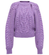 Isabel Marant Paloma Cable-knit Wool-blend Sweater In Ultra Violet