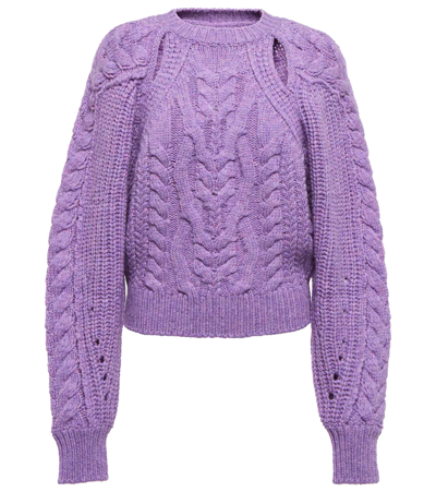 Isabel Marant Cut-out Detail Rib Knit Sweater In Purple