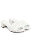 Dolce & Gabbana White Mules With Low Heel And Dg Millennials Detail In Smooth Leather Woman