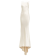 Maison Margiela Open-back Tulle-trimmed Duchesse-satin Gown In Milk