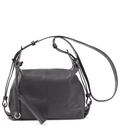 Lemaire Folded Purse Leather Shoulder Bag In Asphalt