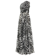 Dolce & Gabbana One-shoulder Zebra Print Silk Chiffon Gown In Variante Abbinata