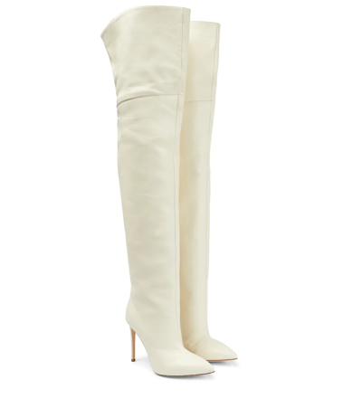 Paris Texas Leather Over-the-knee Boots In Vanilla