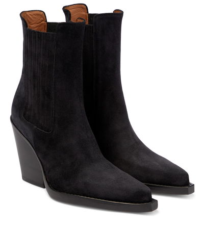 Paris Texas Dallas Suede Ankle Boots In Black