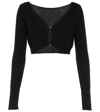Jacquemus Le Cardigan Alzou Cropped Knitted Cardigan In Black  