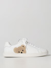 Palm Angels Teddy Embroidered Leather Sneakers In White