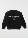 Dolce & Gabbana Kids'  Felpa Nera In Cotone In Black