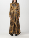 Golden Goose Journey Dress Dalma Notebook Print Fluid Viscose In Brown