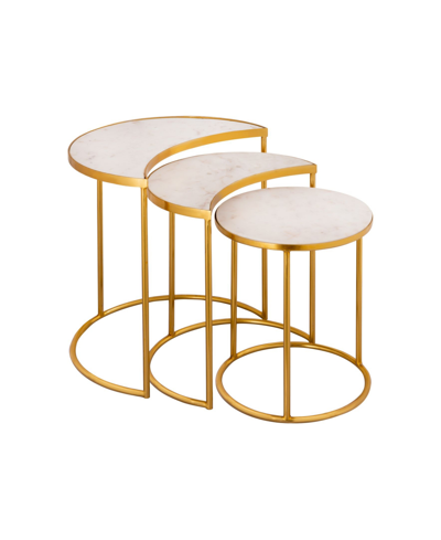 Tov Furniture Crescent Nesting Tables, Set Of 3 In Gold-tone