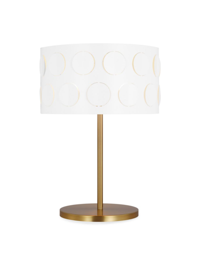 Kate Spade Dottie Polished Nickel Desk Lamp In Burnished Brass