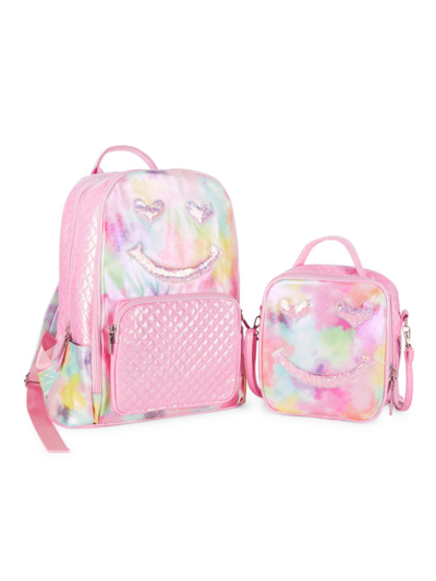 Bari Lynn Confetti Smile Backpack & Lunch Box Set In Pink