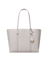 Tory Burch Perry Medium Leather Tote In Bay Gray