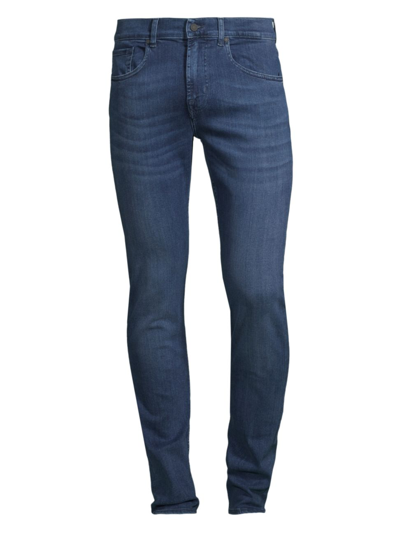 7 For All Mankind Luxe Performance Plus Slimmy Tapered Slim Fit Jeans In Mid Blue