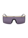 Tom Ford Men's Pavlos-02 Metal Flat-top Shield Sunglasses In Gold