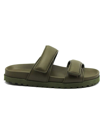 Gia Borghini Women's Gia X Pernille Perni 11 Leather Double Strap Sandals In Green