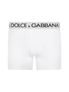 Dolce & Gabbana Two-way Stretch Cotton Boxer Shorts In White