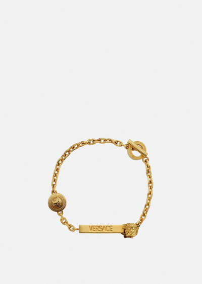 Versace Medusa Greca Logo Bracelet In Gold