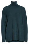 Eileen Fisher Merino Wool Turtleneck Sweater In Deep Agean