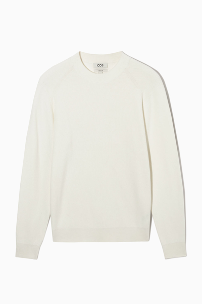 Cos Regular-fit Crew-neck Jumper In White | ModeSens