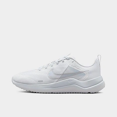 Nike Downshifter 12 Running Shoe In White/metallic Silver/pure Platinum
