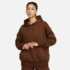 Nike Women's  Sportswear Phoenix Fleece Oversized Pullover Hoodie In Cocao Wow/black