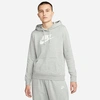 Nike Women's  Sportswear Club Fleece Logo Pullover Hoodie In Grey