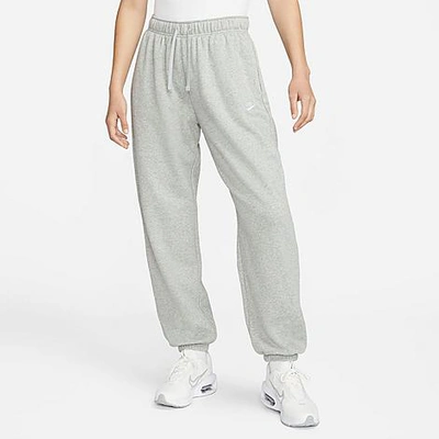 Nike Women's Sportswear Club Fleece Mid-rise Oversized Cargo Sweatpants In Dark Grey Heather/white