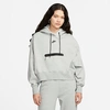 Nike Women's  Sportswear Tech Fleece Over-oversized Crop Pullover Hoodie In Dark Grey Heather/black