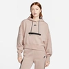 Nike Women's  Sportswear Tech Fleece Over-oversized Crop Pullover Hoodie In Pink Oxford/black