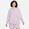 Nike Sportswear Women's Jersey Oversized Full-zip Hoodie In Doll/white