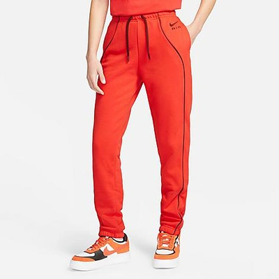Nike Women's Air Mid-rise Fleece Jogger Pants In Light Crimson/oxen Brown/oxen Brown
