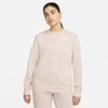 Nike Women's Sportswear Club Fleece Crewneck Sweatshirt In Pink Oxford/white