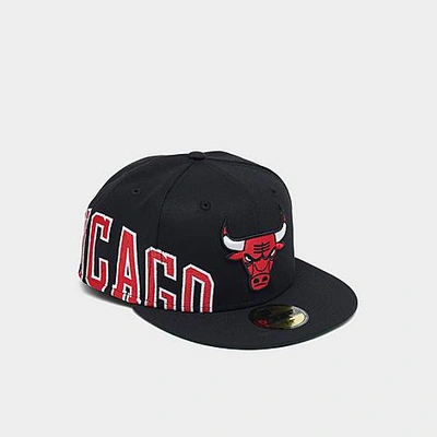 New Era Chicago Bulls Nba Side Split 59fifty Fitted Hat In Black