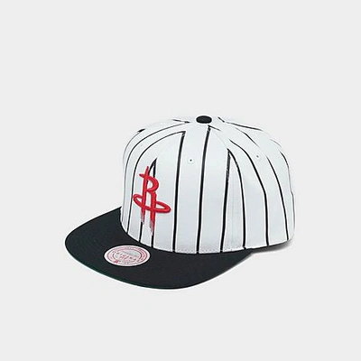 Mitchell And Ness Mitchell & Ness Houston Rockets Nba Pinstripe Snapback Hat Polyester/wool In White