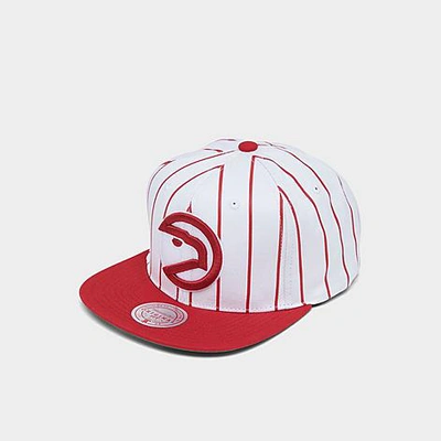 Mitchell And Ness Mitchell & Ness Atlanta Hawks Nba Pinstripe Hwc Snapback Hat In Red
