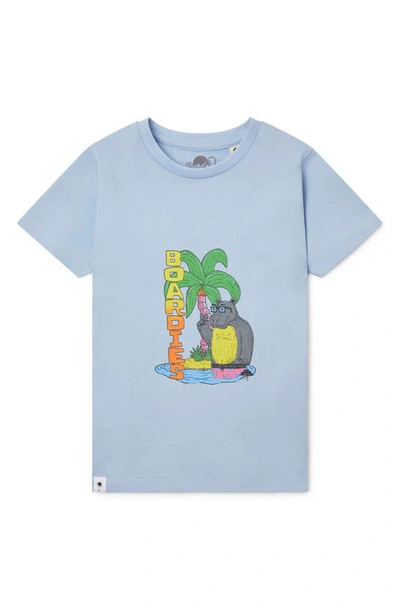 Boardies Kids' Hippo Cotton Graphic Tee In Blue