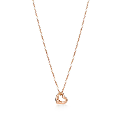 Tiffany & Co Womens 18k Rose Gold Elsa Peretti® Open Heart Rose-gold Pendant