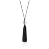 TIFFANY & CO ELSA PERETTI® SPHERE NECKLACE IN ROCK CRYSTAL ON A BLACK SILK CORD WITH TASSEL