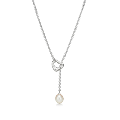 Tiffany & Co Elsa Peretti® Open Heart Lariat Necklace In Sterling Silver