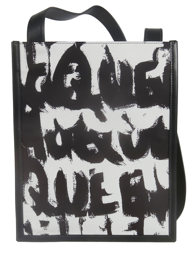 Alexander Mcqueen Paint Flat Shoulder Bag In White