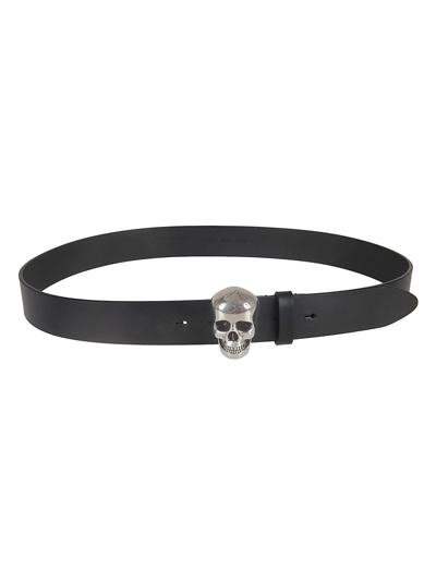 Alexander Mcqueen 3d Skull Belt In Black