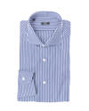 BARBA NAPOLI BARBA BLUE AND WHITE STRIPED COTTON SHIRT