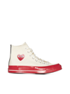 Comme Des Garçons Play Off-white & Red Converse Edition Play Chuck 70 High-top Sneakers In White