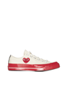 Comme Des Garçons Play Off-white & Red Converse Edition Chuck 70 Sneakers In White