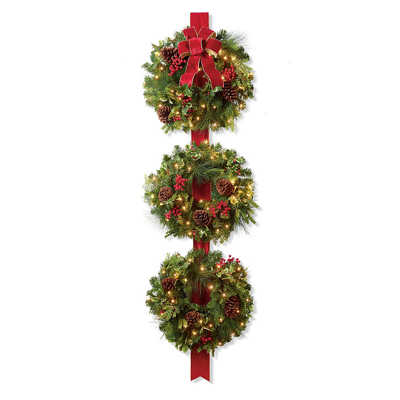 Frontgate Christmas Cheer Ribbon Wreath Trio