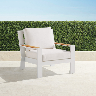 Frontgate Calhoun Lounge Chair With Cushions In Matte White Aluminum
