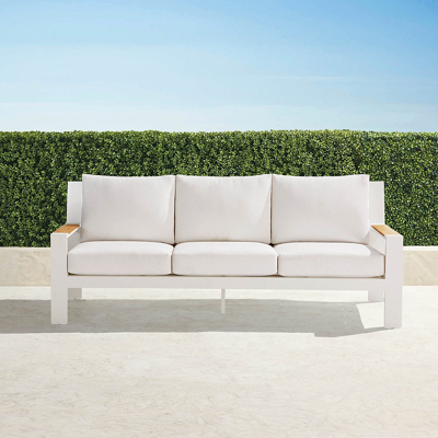 Frontgate Calhoun Sofa With Cushions In Matte White Aluminum