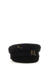 Ruslan Baginskiy Baker Boy Safety Pin Wool Cap In Black