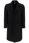BURBERRY BURBERRY WOOL AND CASHMERE COAT WITH PATCH
